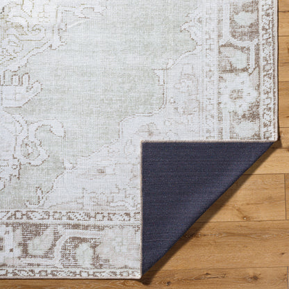 Our PNW Home Rainier PNWRN-2300 Light Sage Machine Washable Area Rug by LIVABLISS