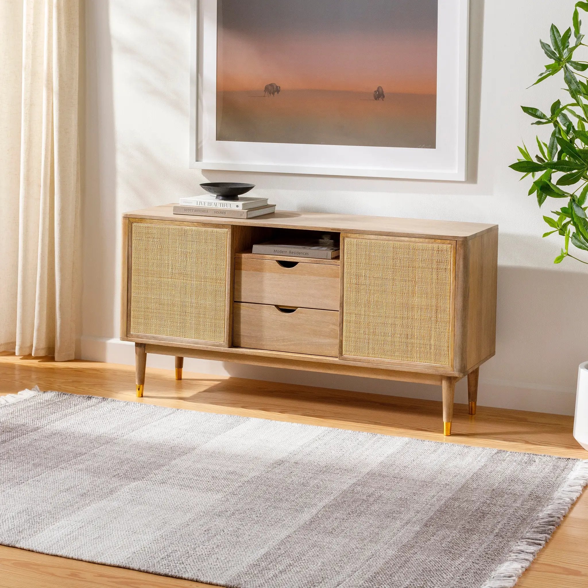 Primrose PRM-2307 Dark-Brown Area Rug by LIVABLISS