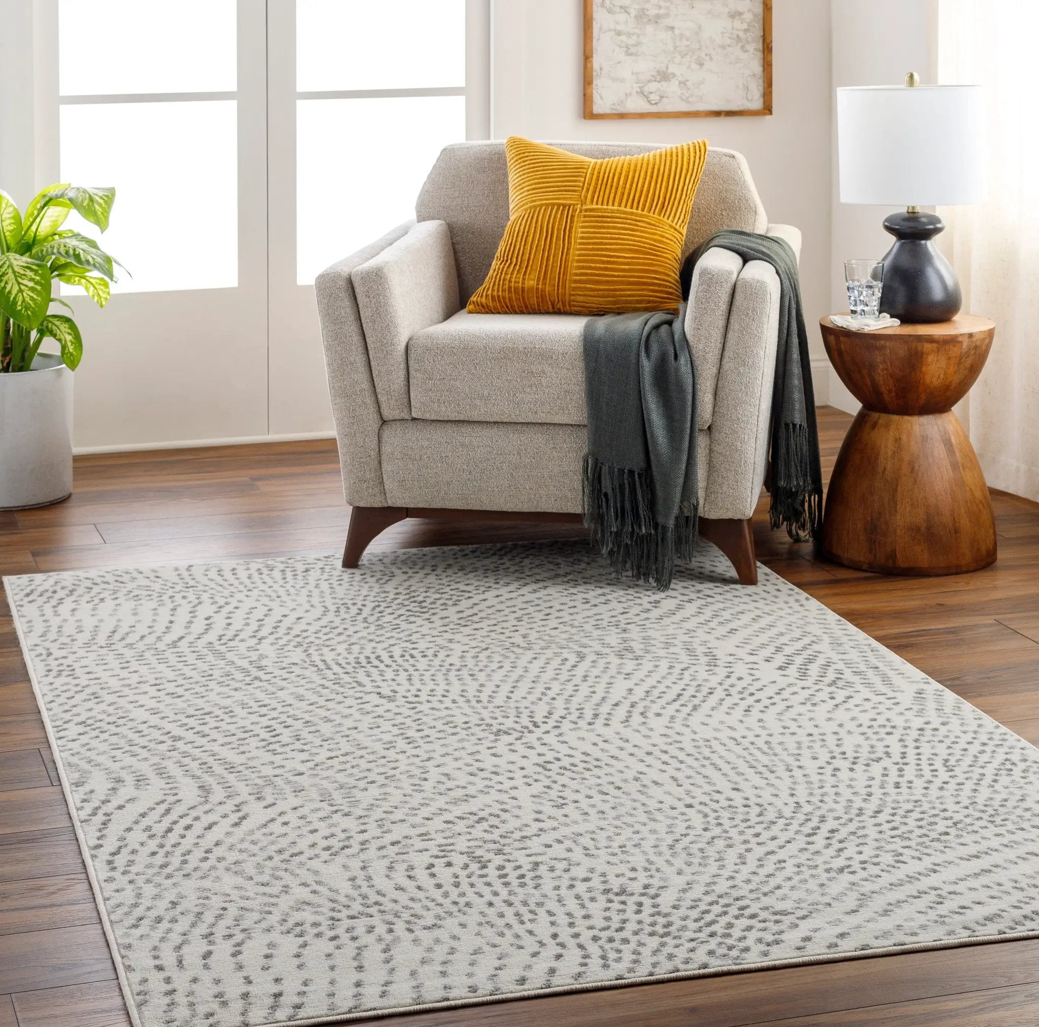 Pisa PSS-2365 Light-Gray Area Rug by LIVABLISS