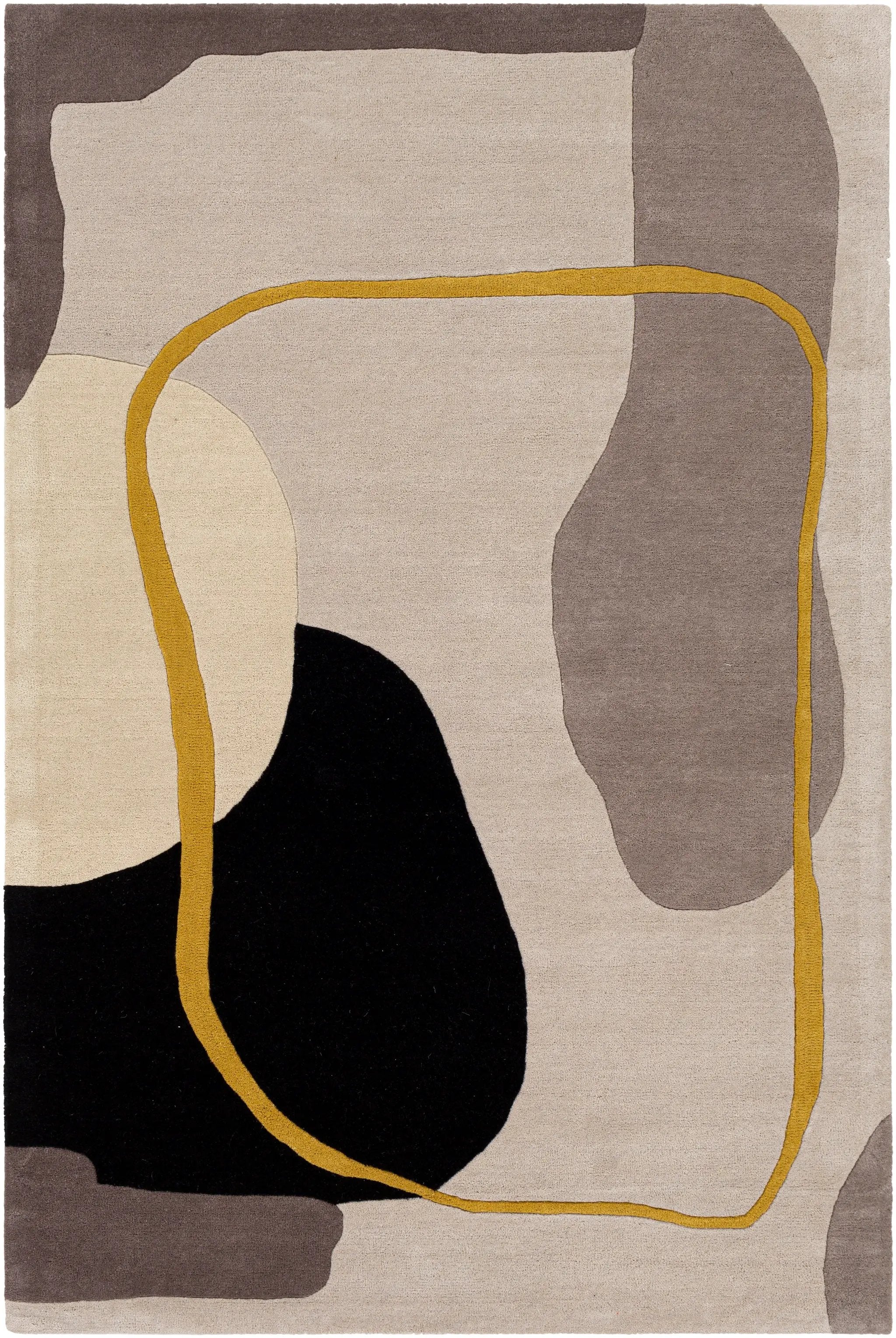 Queens QUN-2303 Mustard Area Rug by LIVABLISS