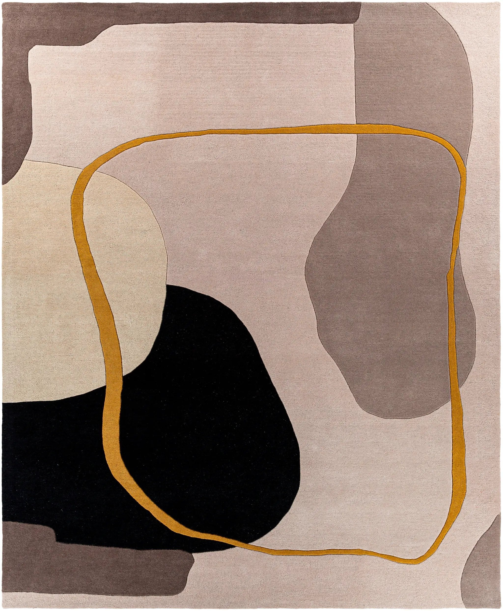 Queens QUN-2303 Mustard Area Rug by LIVABLISS
