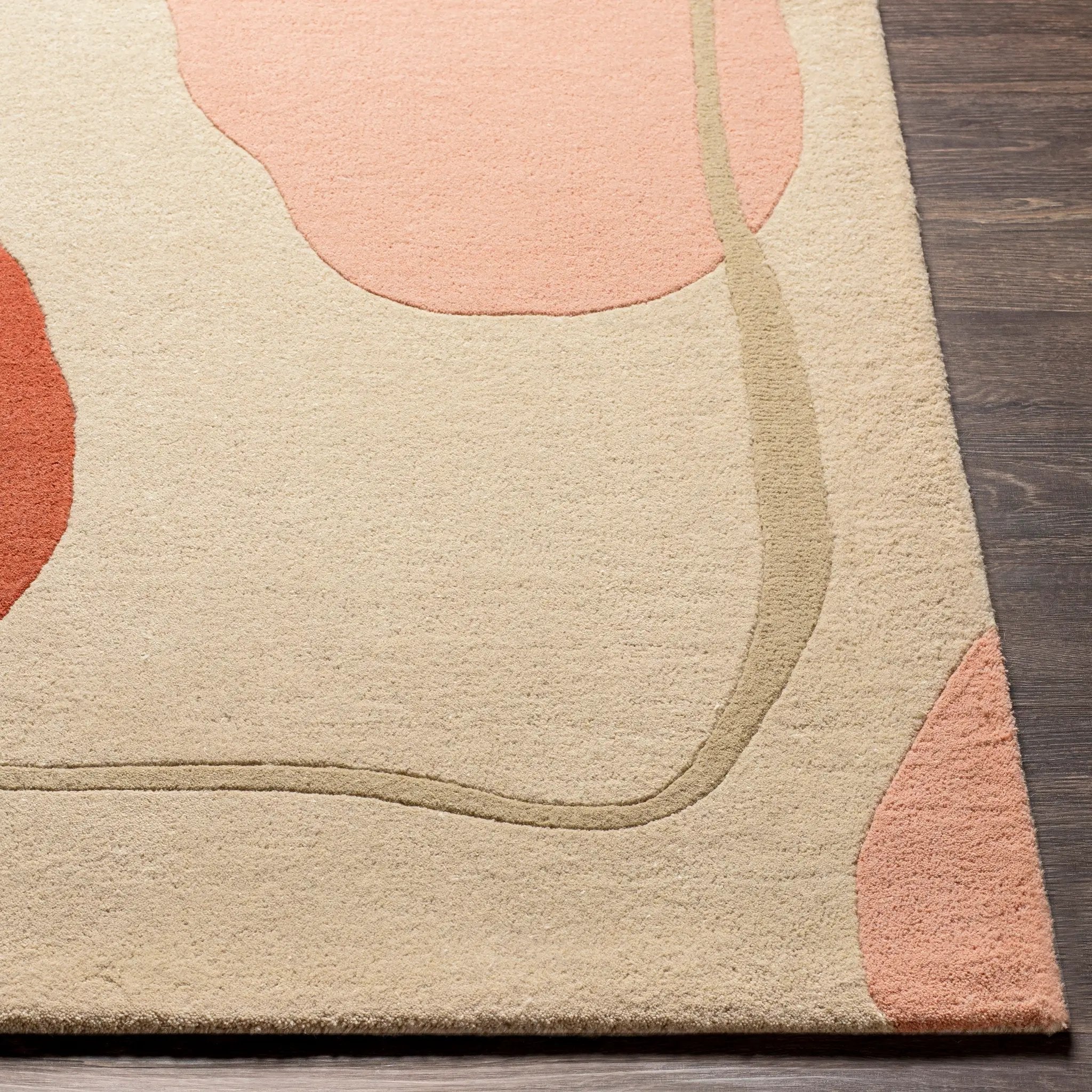 Queens QUN-2307 Rust Area Rug by LIVABLISS