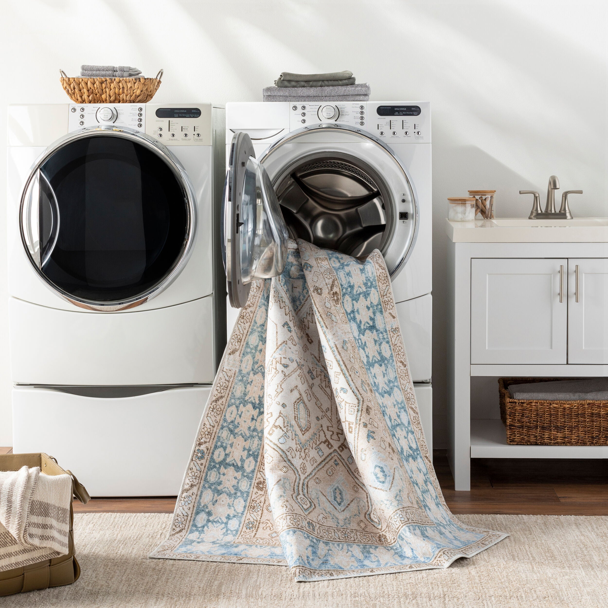 Surya Regen RGE-2304 Cream Machine Washable Area Rug by LIVABLISS