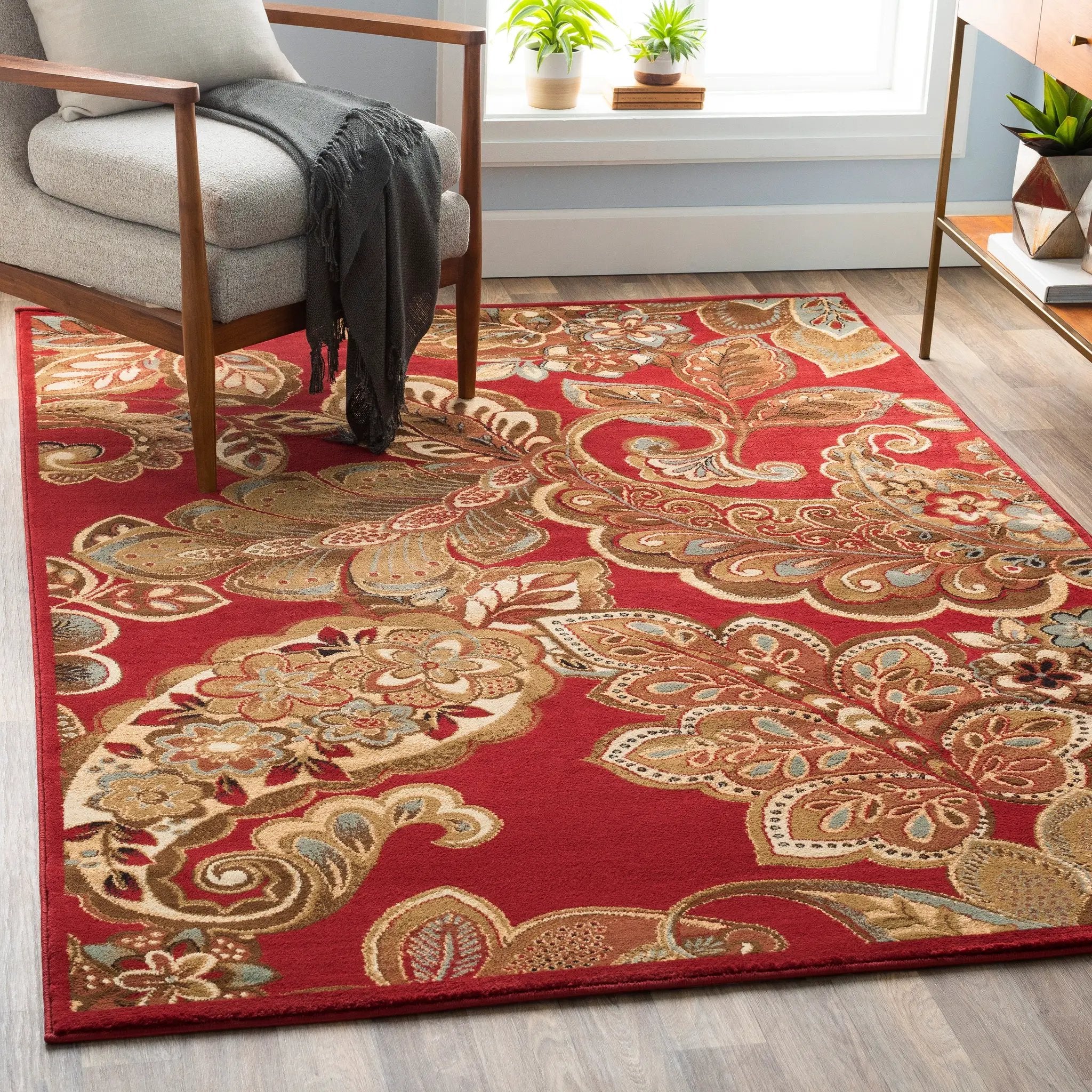 Riley RLY-5020 Red Area Rug by LIVABLISS