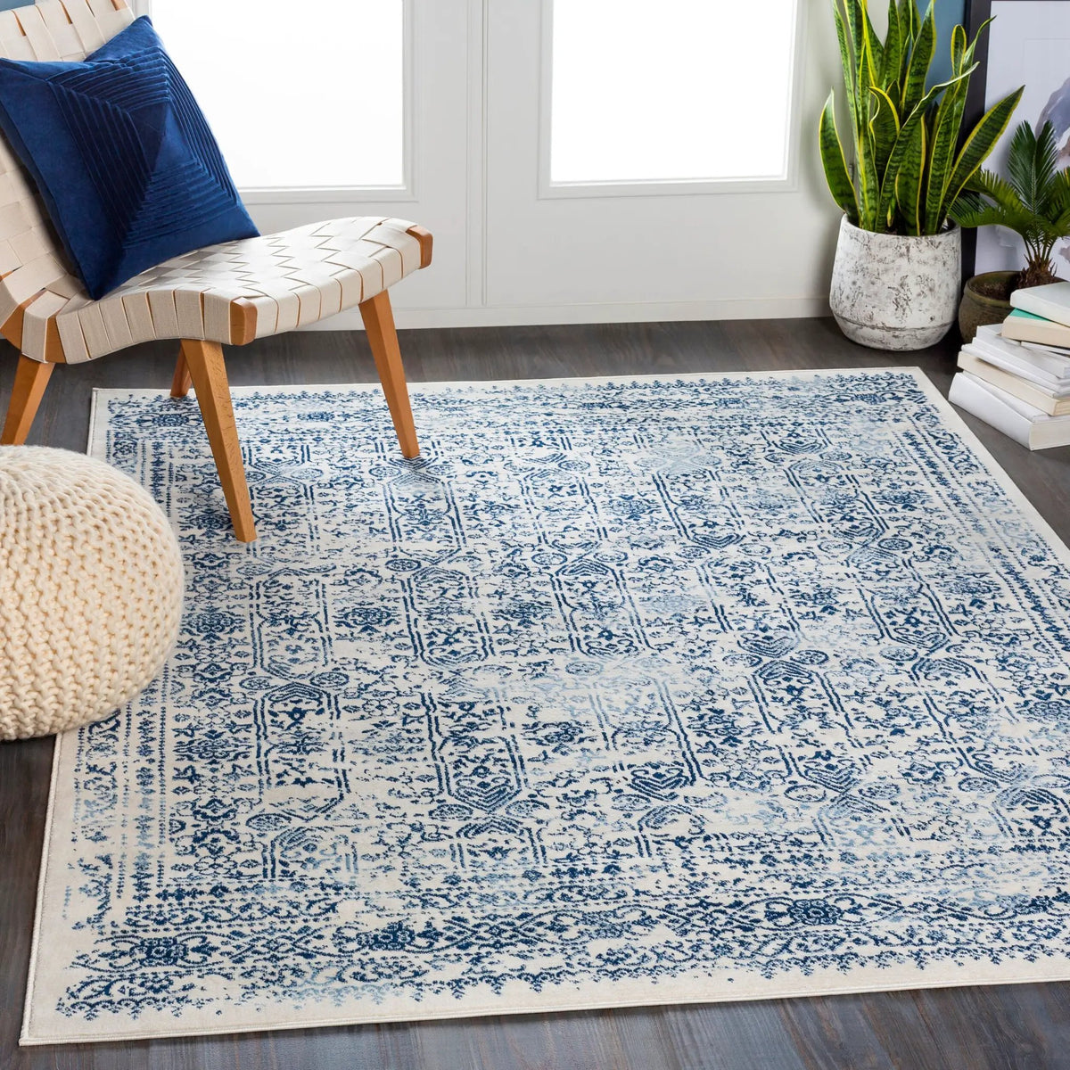 LIVABLISS Roma ROM-2309 Blue Area Rug