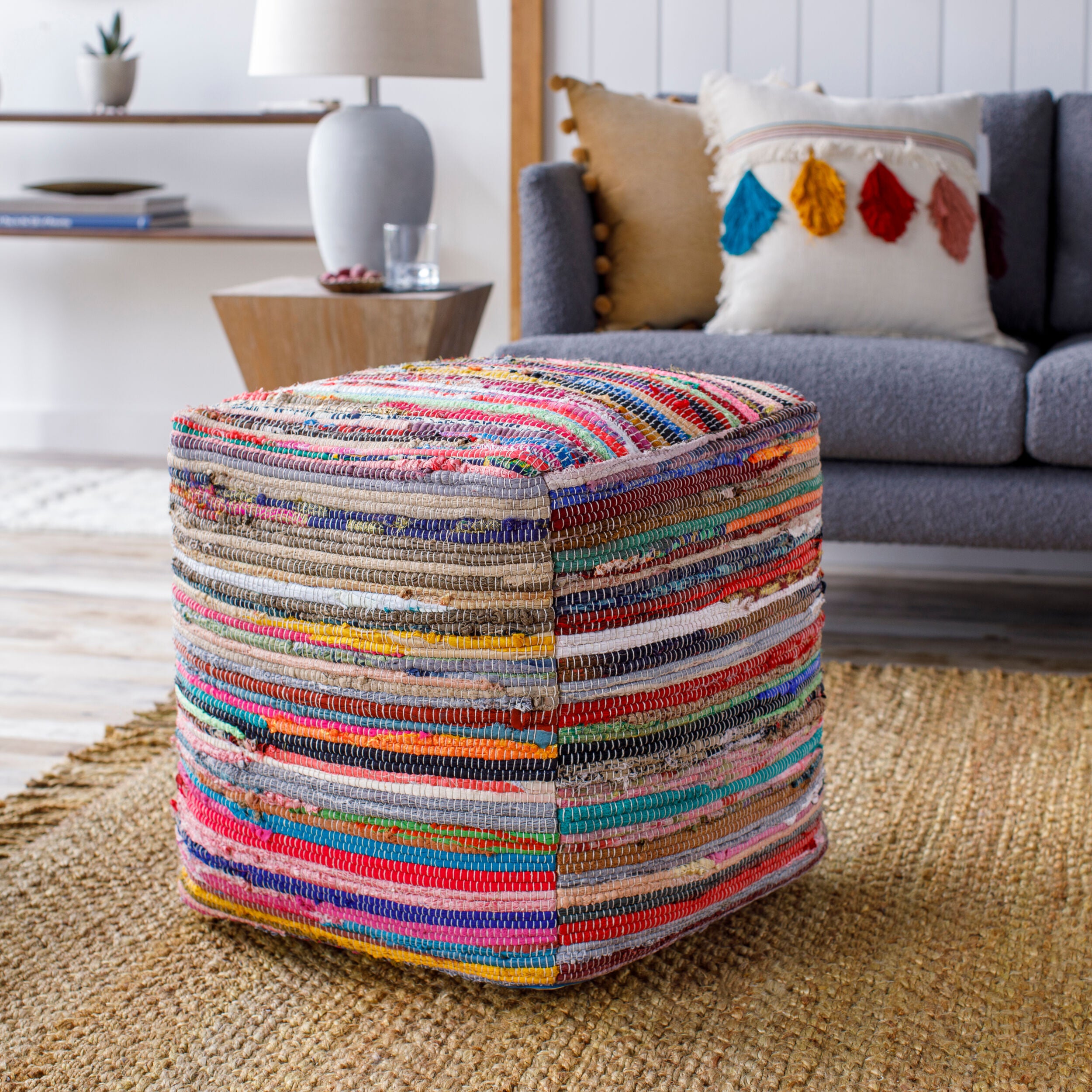 LIVABLISS Renzo RZO-001 Hand Woven Pouf