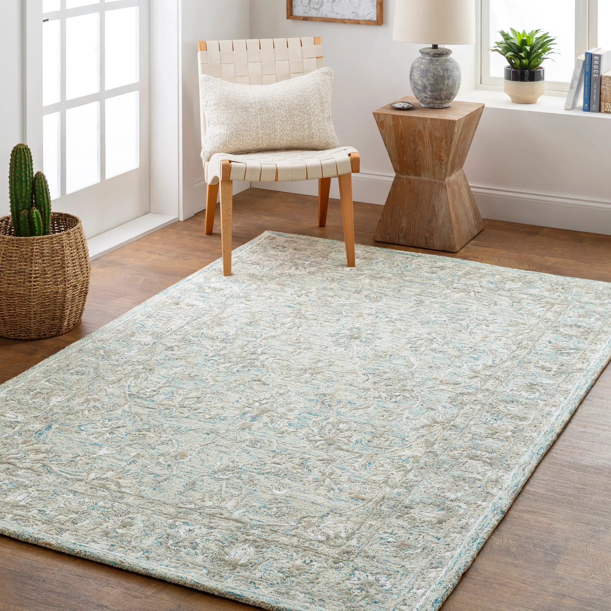 Shelby SBY-1002 Aqua Area Rug by LIVABLISS