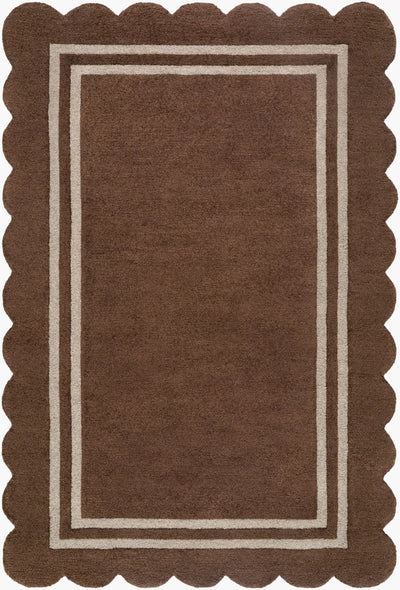 LIVABLISS Scalloped SCP-2300 Dark-Brown Area Rug