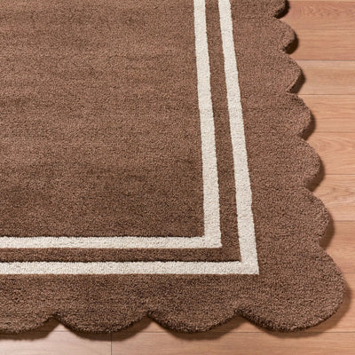 LIVABLISS Scalloped SCP-2300 Dark-Brown Area Rug
