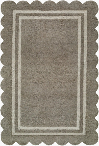 LIVABLISS Scalloped SCP-2302 Stone-Gray Area Rug