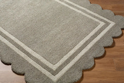 LIVABLISS Scalloped SCP-2302 Stone-Gray Area Rug