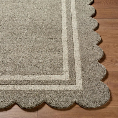 LIVABLISS Scalloped SCP-2302 Stone-Gray Area Rug