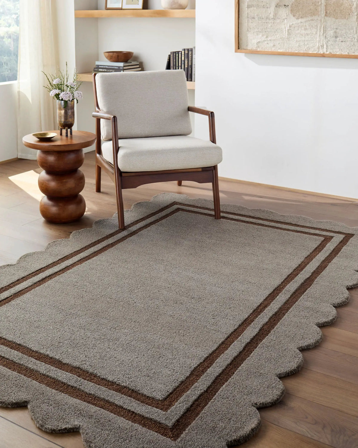 LIVABLISS Scalloped SCP-2303 Charcoal Area Rug
