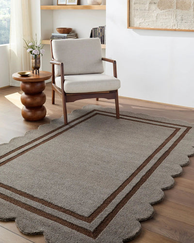 LIVABLISS Scalloped SCP-2303 Charcoal Area Rug