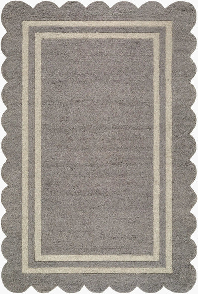 LIVABLISS Scalloped SCP-2304 Slate-Gray Area Rug