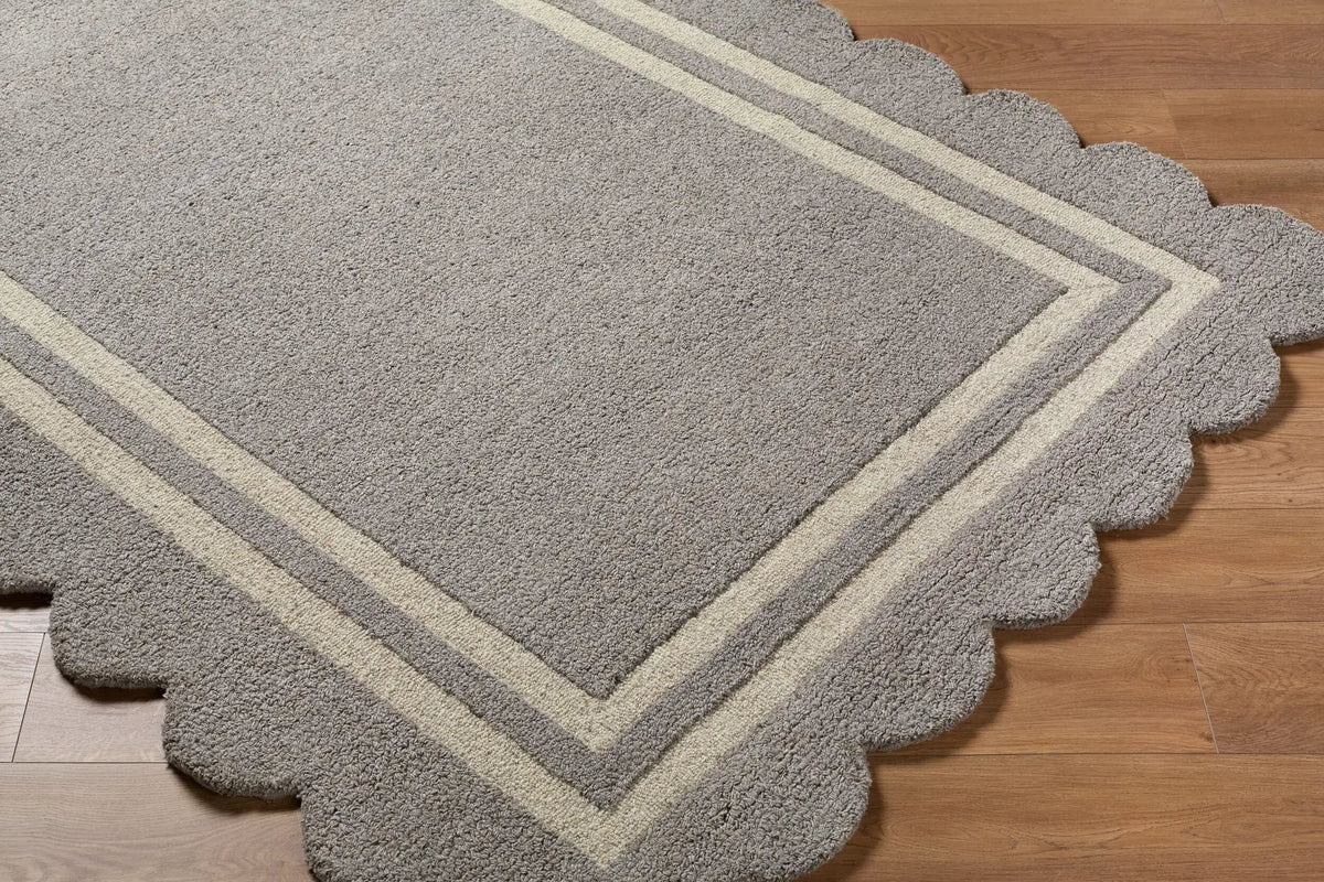 LIVABLISS Scalloped SCP-2304 Slate-Gray Area Rug