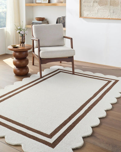 LIVABLISS Scalloped SCP-2305 Ivory Area Rug