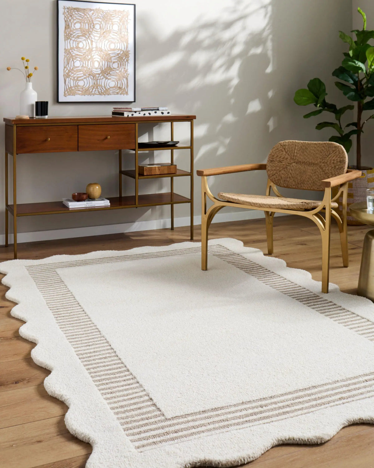 LIVABLISS Scalloped SCP-2307 Ivory Area Rug