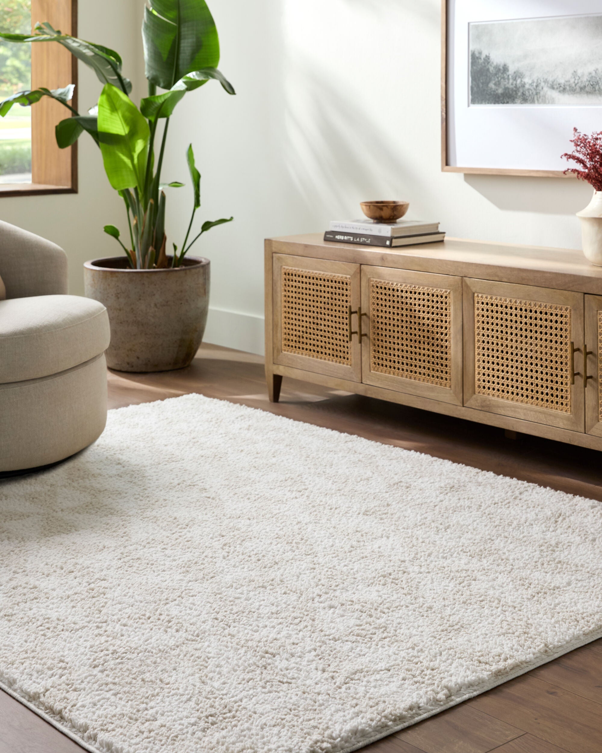 Surya Sacramento Shag SCS-2303 White Area Rug by LIVABLISS