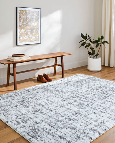 Surya Sacramento Shag SCS-2306 White Area Rug by LIVABLISS