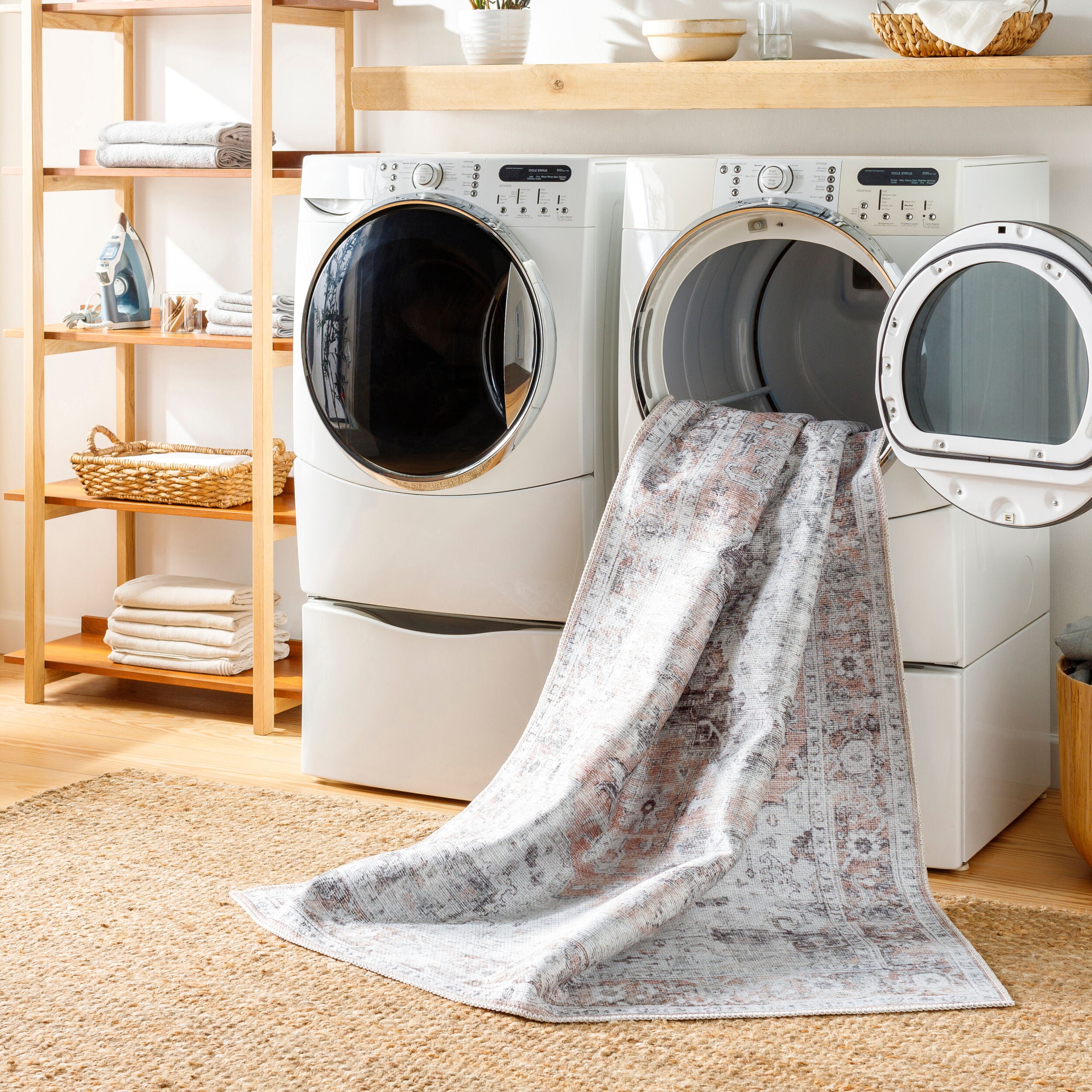 Surya Tahmis THI-2702 Beige Machine Washable Area Rug by LIVABLISS