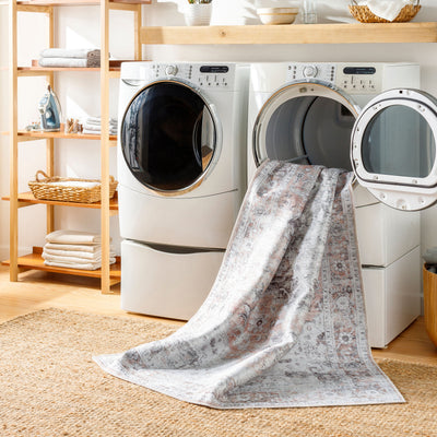 Surya Tahmis THI-2702 Beige Machine Washable Area Rug by LIVABLISS