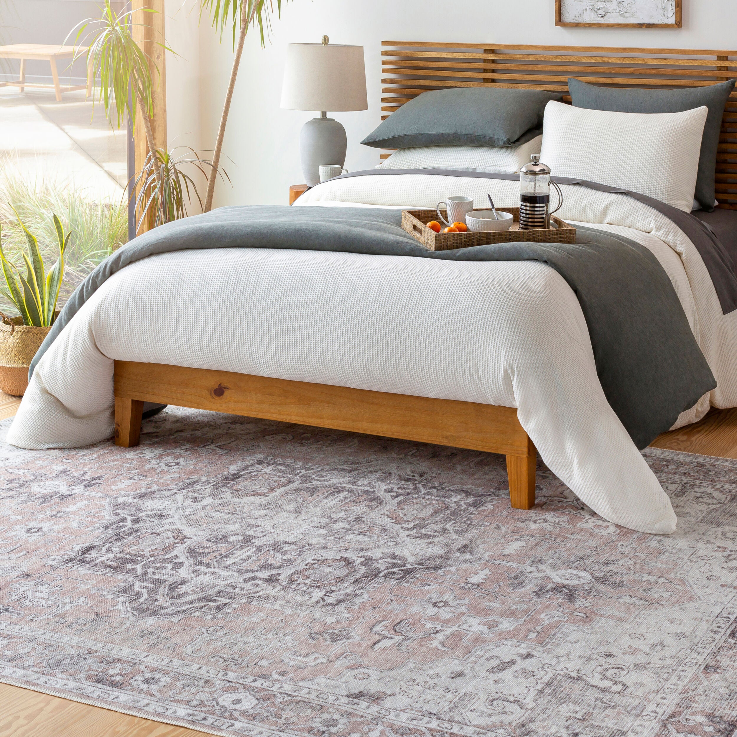 Surya Tahmis THI-2702 Beige Machine Washable Area Rug by LIVABLISS