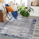 Surya Tahmis THI-2708 Dark Blue Machine Washable Area Rug by LIVABLISS