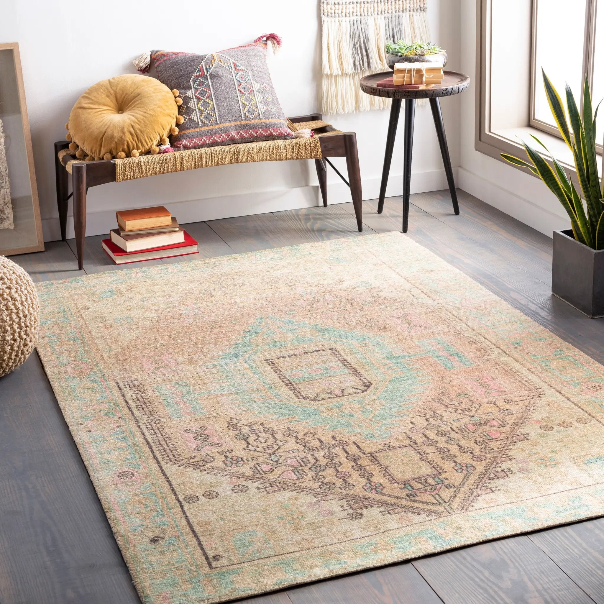Unique UNQ-2305 Dusty-Pink Area Rug by LIVABLISS