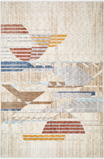 Frank Lloyd Wright Foundation Usonia USO-2303 White Area Rug by LIVABLISS