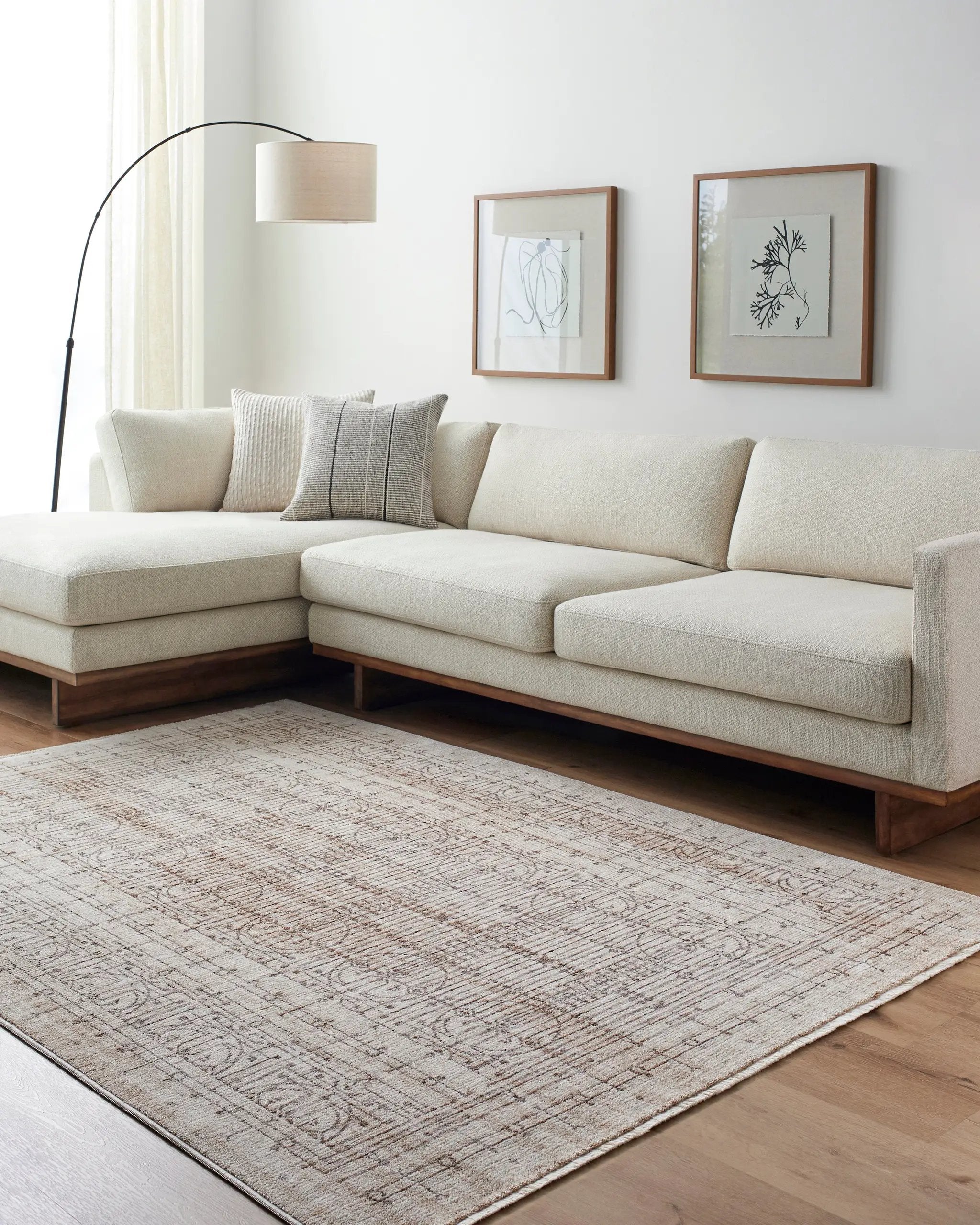 Usonia USO-2304 White Area Rug by Frank Lloyd Wright Foundation x LIVABLISS