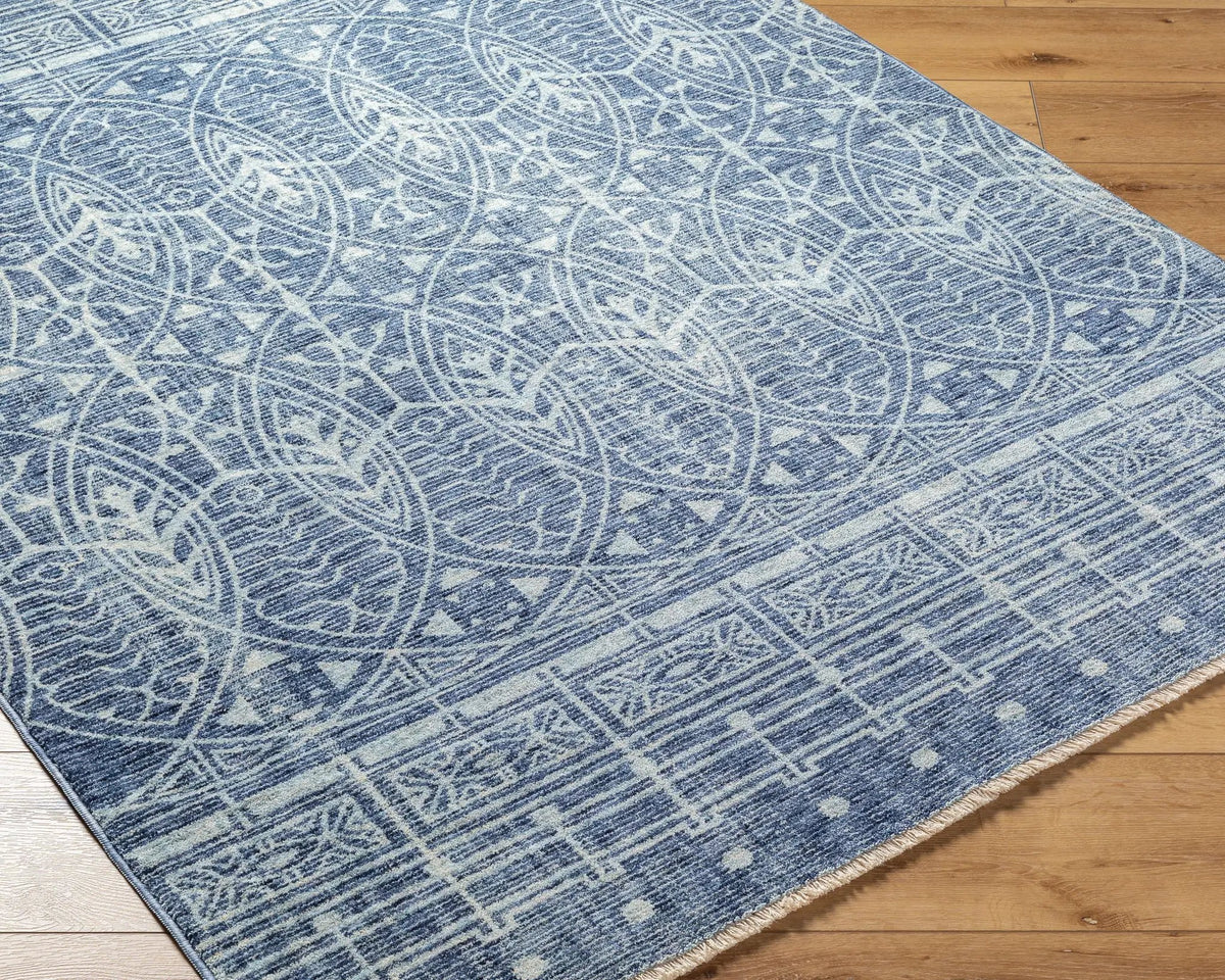 Usonia USO-2306 Ice-Blue Area Rug by Frank Lloyd Wright Foundation x LIVABLISS