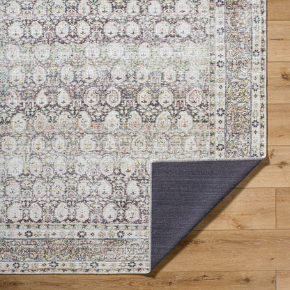 Vivir Lorelai VVLO-2300 Dark Brown Machine Washable Area Rug by LIVABLISS