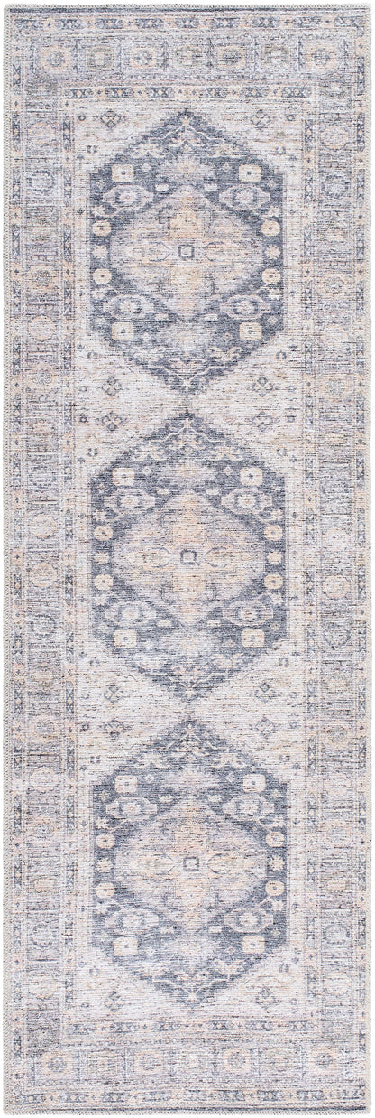 Vivir Lorelai VVLO-2306 Black Machine Washable Area Rug by LIVABLISS